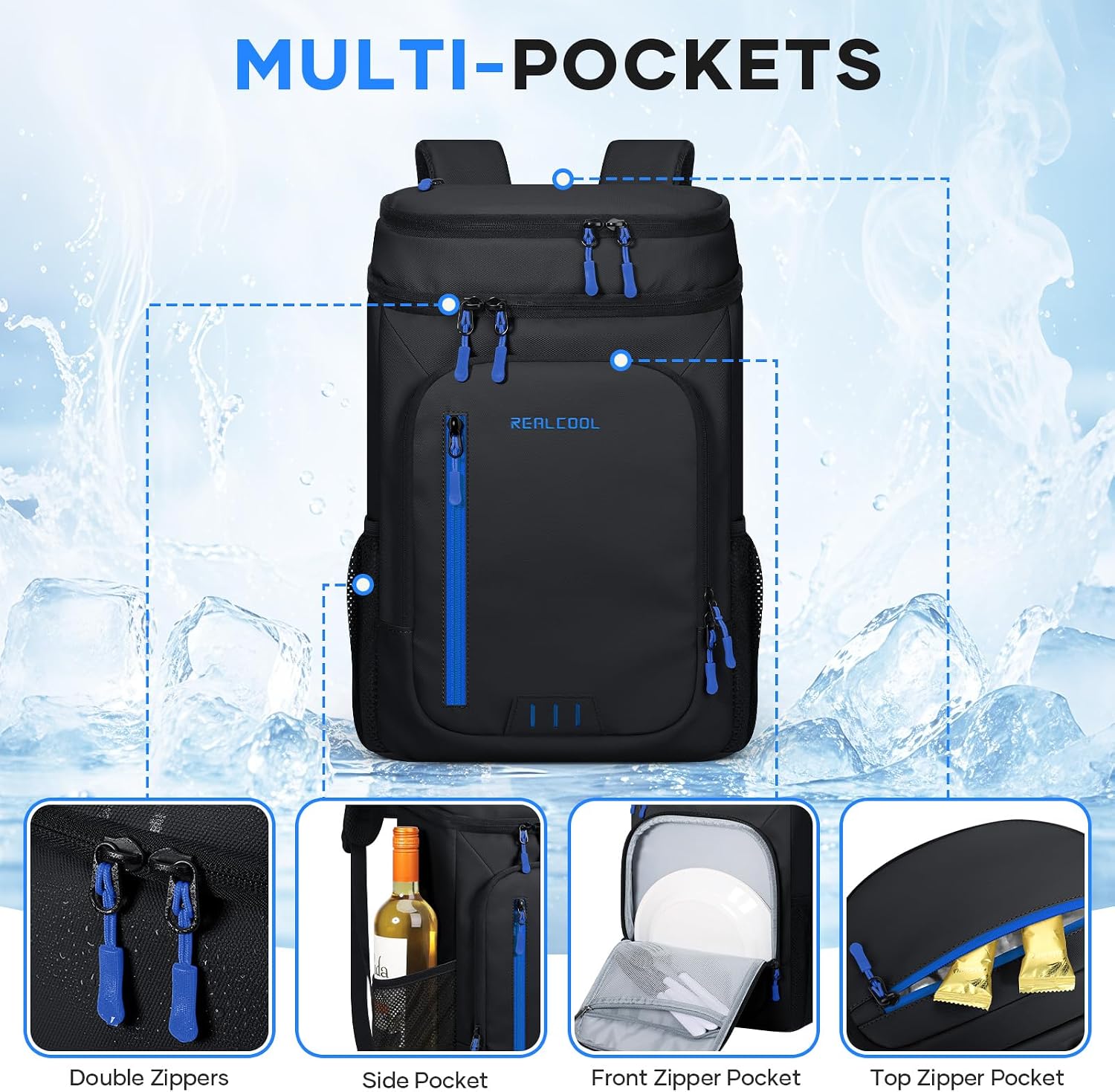 Camp Cooler Backpack, Black — view 2