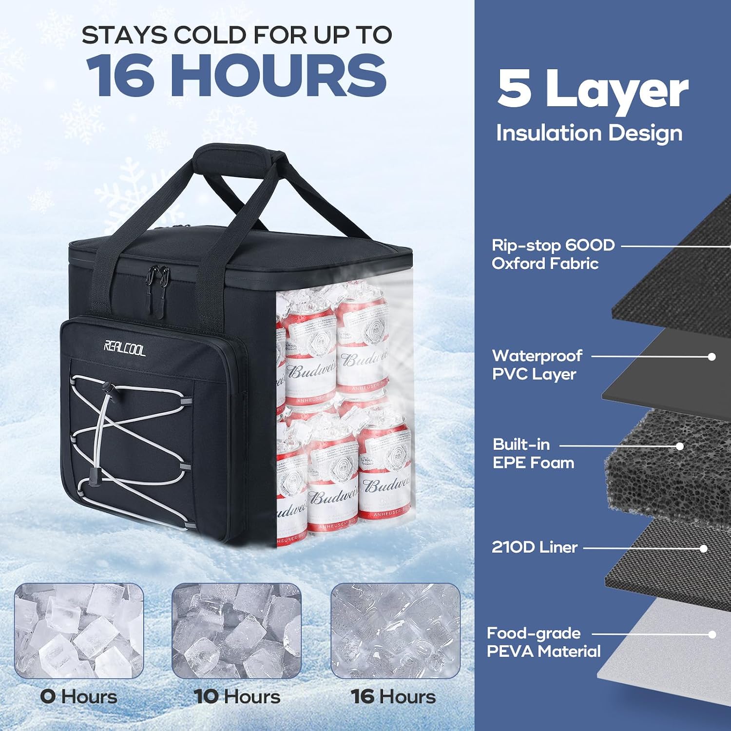 35-Can Fold-Flat Cooler, Midnight Black — view 2
