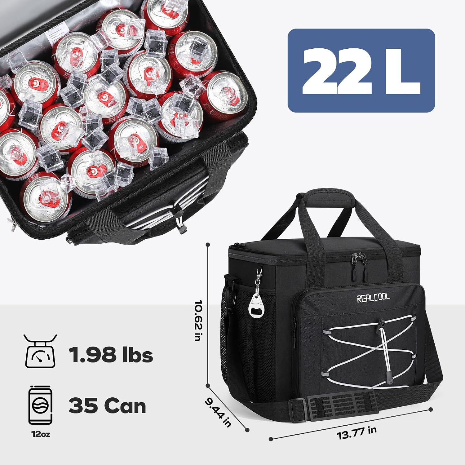 35-Can Fold-Flat Cooler, Midnight Black — view 3