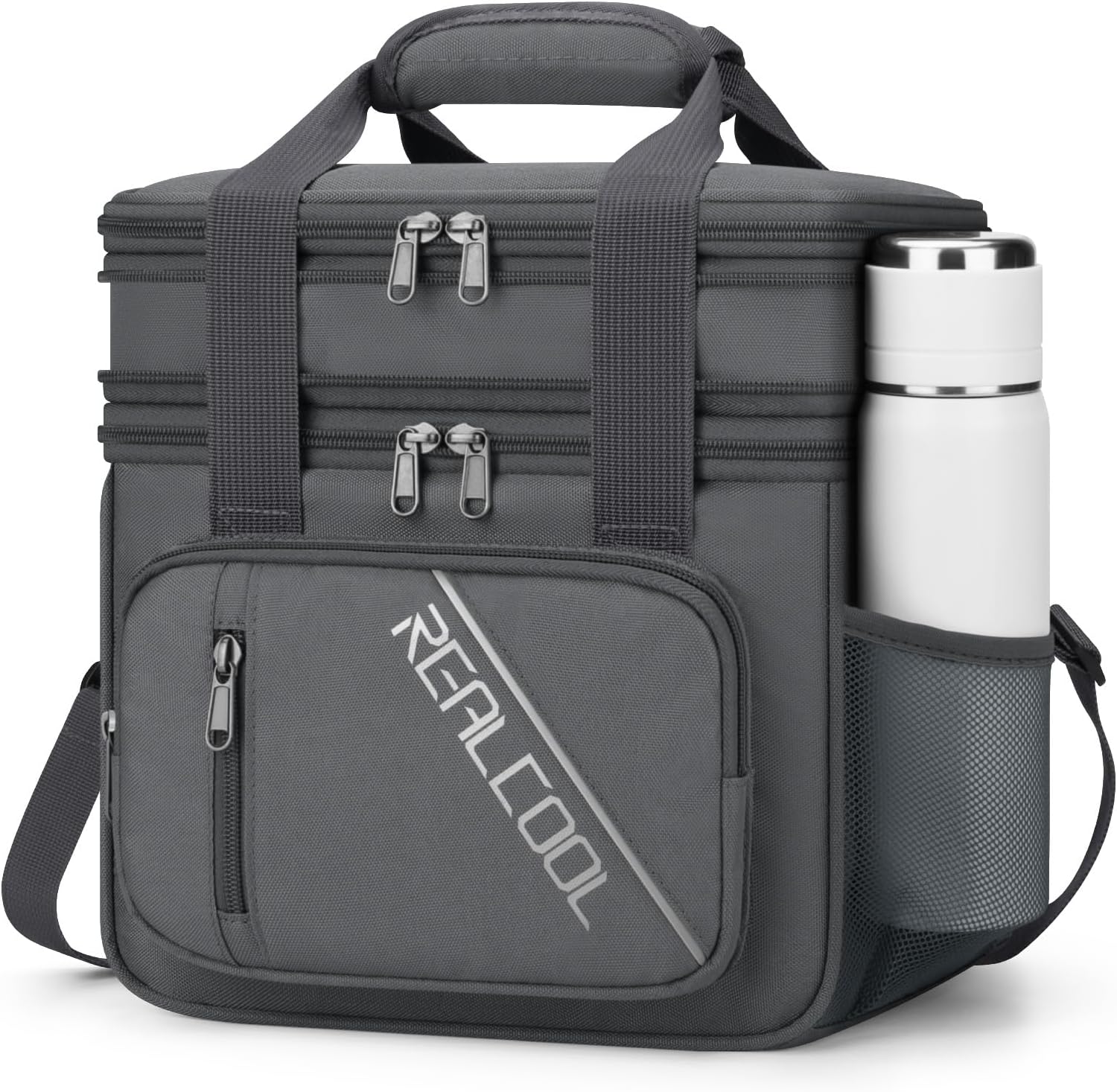 Double-Deck Lunch Bag, Gray — view 1