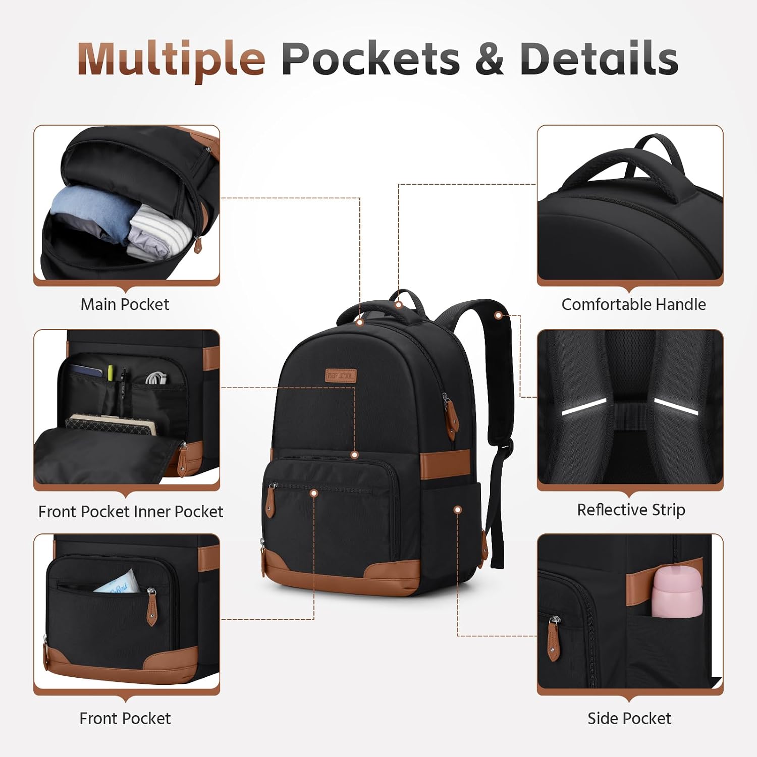31L Laptop Backpack, Black — view 3