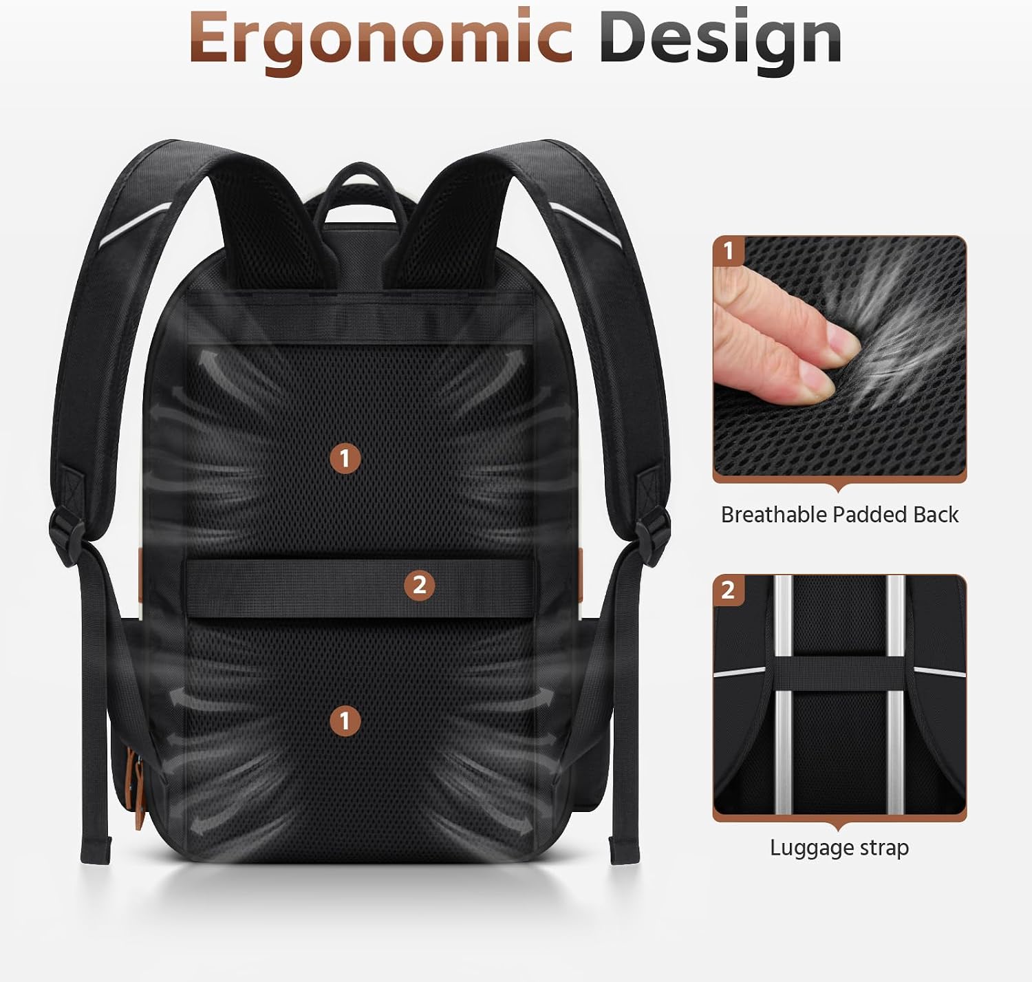 31L Laptop Backpack, Cream — view 6